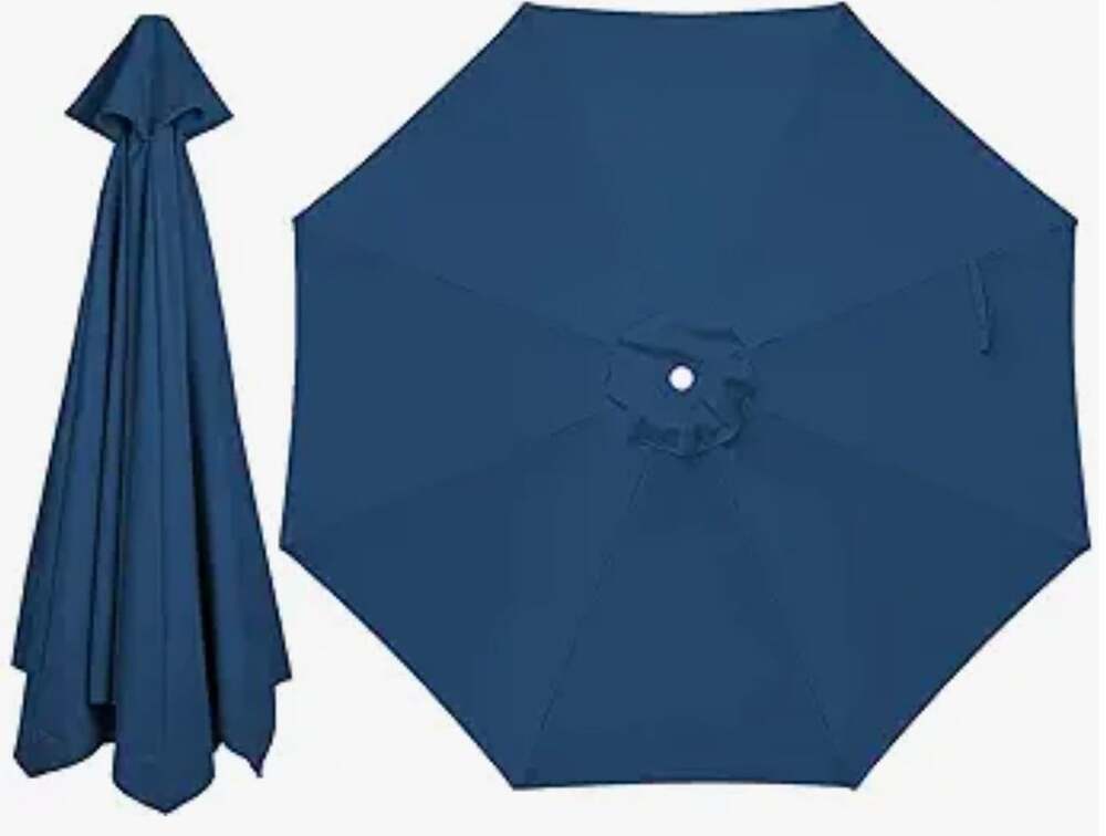 Jorohiker 9FT Patio Umbrella Replacement Canopy Blue 8 Ribs Outdoor